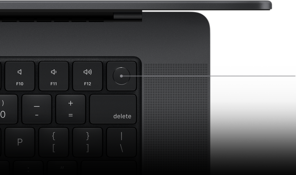 Norāde uz Touch ID taustiņu Magic Keyboard tastatūrā.
