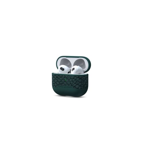 Njord Salmon Leather Case for AirPods 3 - Dark Green