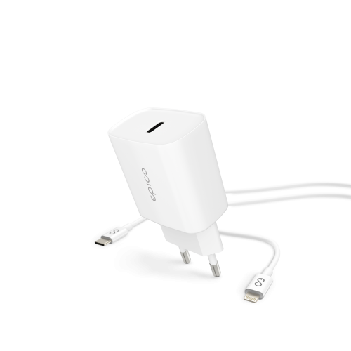 iDeal by Epico 20W PD CHARGER BUNDLE - white