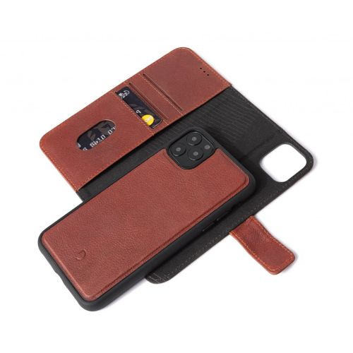 Decoded Leather Detachable Wallet with removal Back Cover for iPhone 11 Pro Max Brown