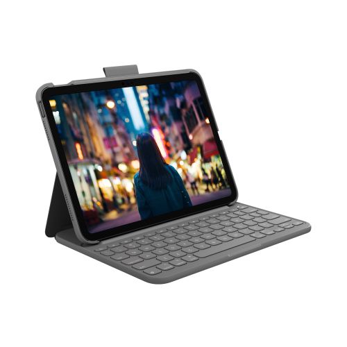 Logitech Slim Folio Keyboard (UK) for iPad (7th, 8th, & 9th Gen) - Graphite