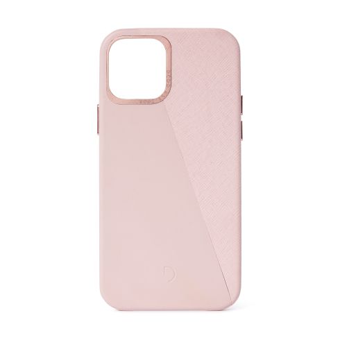 Decoded Dual Leather Backcover iPhone 12  / iPhone 12 Pro (6.1 inch) Silver Pink