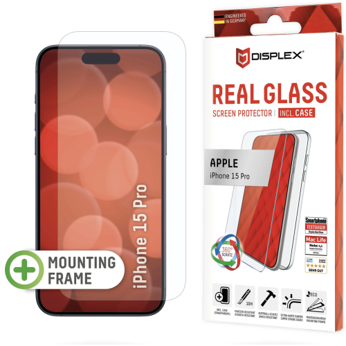 DISPLEX Real Glass + Case iPhone 15 Pro
