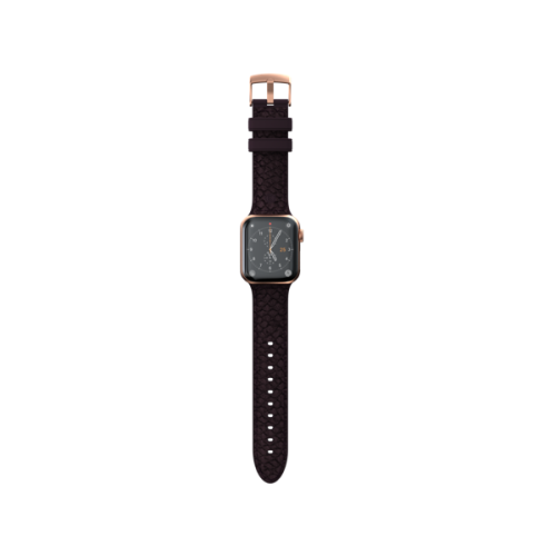 Njord Salmon Leather Strap for Apple Watch (44/45mm) - Aubergine