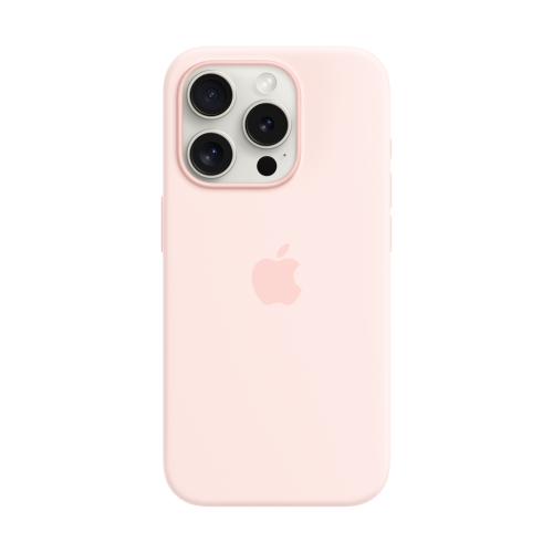 Apple iPhone 15 Pro Silicone Case w/MagSafe - Light Pink