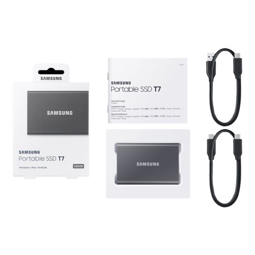 SAMSUNG Portable SSD T7 500GB external USB 3.2 Gen 2 titan grey