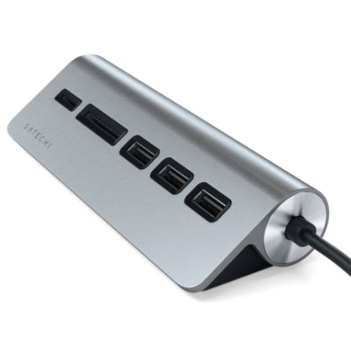 Satechi USB-C Aluminum USB Hub & Card Reader Space Grey