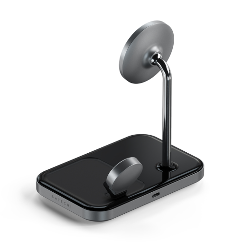 Satechi Magnetic 3-in-1 Wireless Charging Stand 7.5W USB-C Space Grey/Black