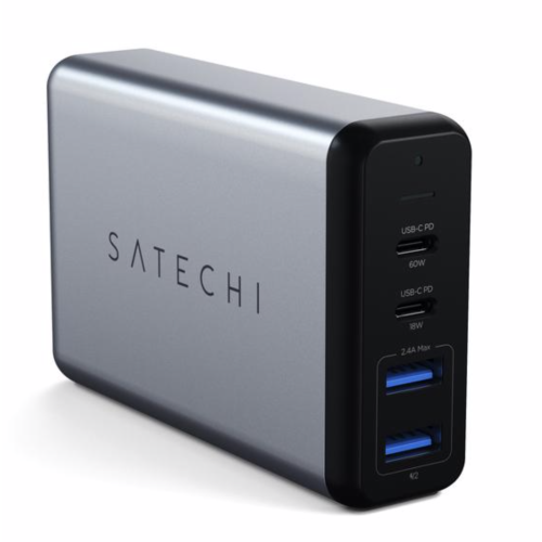 Satechi 75W Dual Type-C PD Travel Charger, Space Grey