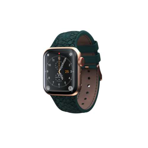 Njord Salmon Leather Strap for Apple Watch (44/45mm) - Dark Green