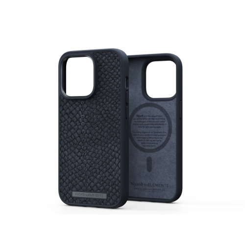 Njord Salmon Leather Magsafe Case iPhone 14 Pro, Black