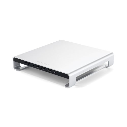 Satechi USB-C Aluminum Monitor Stand Hub for iMac - Silver